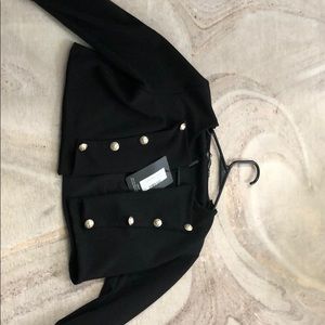 Black military cropped jacket